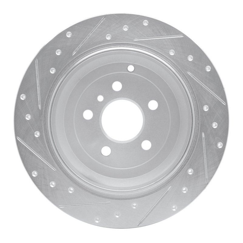 Mercedes-Benz ML350 Brake Rotor (1) - Rear Right - R1 Concepts - Drilled & Slotted - Silver - `06-`12